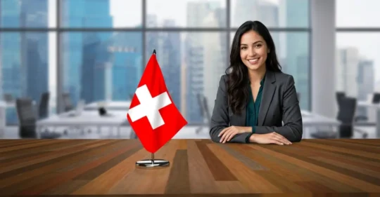 Trabajadores españoles en diferentes empleos en Suiza.
